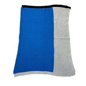 Blue and Gray Waffle Knit Blanket